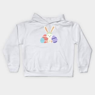 Happy Easter-Bunny and Eggs Kids Hoodie